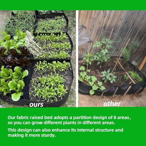 Miniatura 2 de CJGQ Cama de jardín elevada de tela, bolsas de cultivo de plantas de 128 galones, 8 rejillas, 3 x 6 pies, macetas elevadas para cultivar verduras
