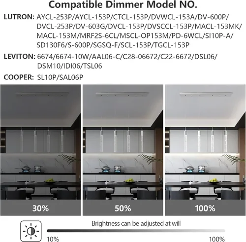 Miniatura 5 de Iluminación moderna para isla de cocina, lámpara colgante cromada, regulable, LED, acabado cromado, mini luces colgantes de cristal para comedor