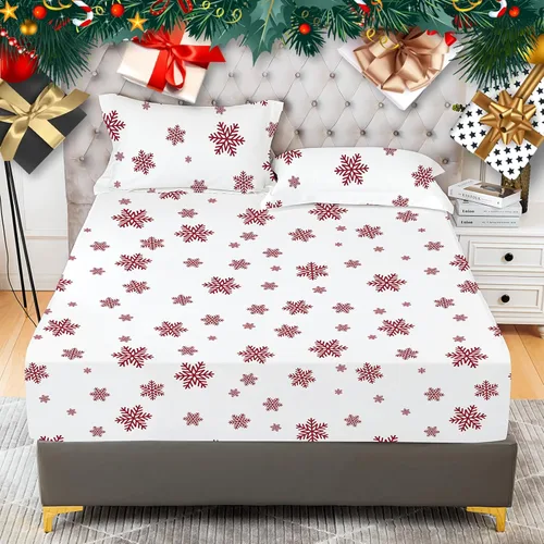 Miniatura 10 de YIYEA Sábana bajera con estampado floral y funda de almohada, sábana bajera ajustada de microfibra cepillada doble premium, bolsillo profundo de 16