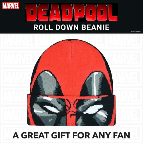 Miniatura 6 de Concept One Marvel Deadpool - Gorro con puños enrollables, rojonegro, talla única, RojoNegro