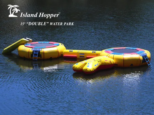 Miniatura 7 de Island Hopper 15' Classic Water Trampoline Yellow for Lake – Commercial-Grade – Steel Frame and Springs for Maximum Bounce – Inflatable Trampoline