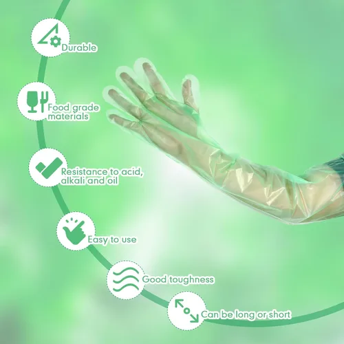 Miniatura 4 de 50 piezas Guantes desechables para el campo de 35 pulgadas de longitud hasta el hombro Guantes de inseminación veterinaria