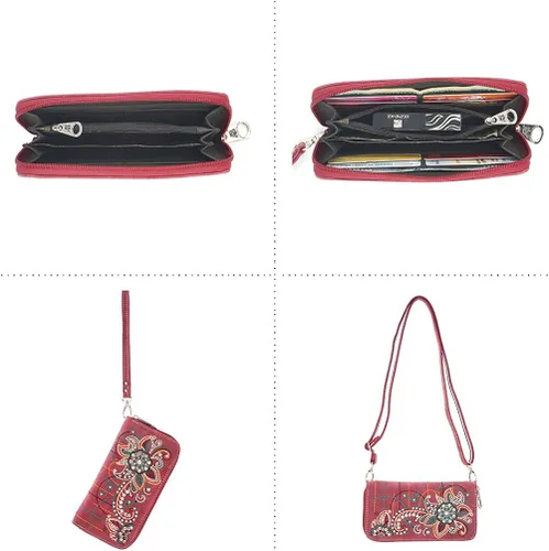 Miniatura 6 de Montana West Bolso de mano de cuero estilo occidental para mujer