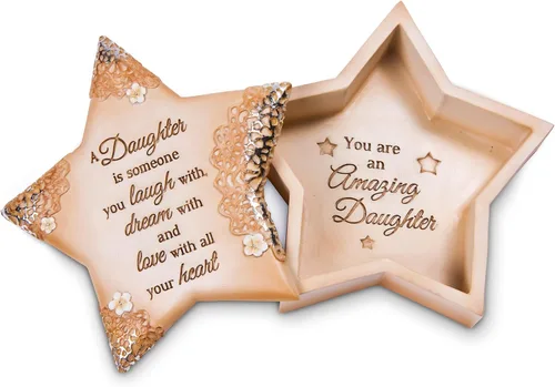 Miniatura 7 de Pavilion Gift Company 19085 - Caja de recuerdos para hija, 3-3/4 x 4 pulgadas, color beige
