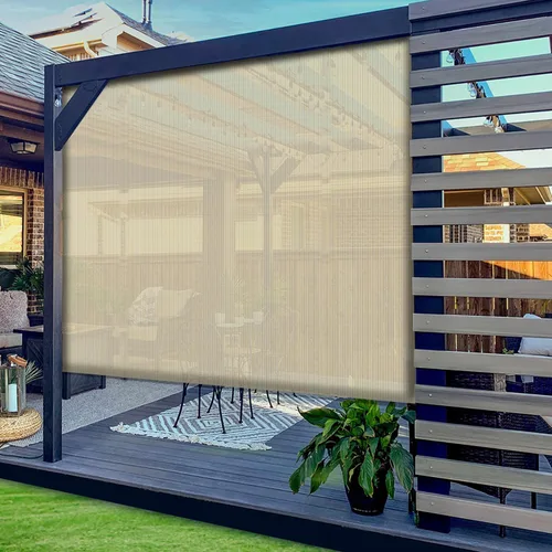Miniatura 6 de SunnyRoyal Persianas enrollables para patio y exteriores, persianas enrollables para patio, terraza, porche, balcón, patio trasero, 4 pies de ancho