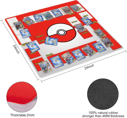 Miniatura 6 de Biouai Tapete de juego para juego de cartas intercambiables, tapete de juego cosido con tubo para juego de cartas con zonas, tapete de juego