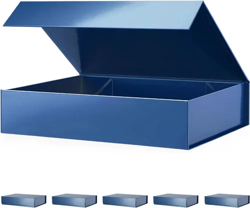 Miniatura 9 de PACKHOME Caja de regalo de 11.5 x 8 x 2.5 pulgadas, caja resistente para camisas con tapa magnética para múltiples ocasiones (negro brillante)