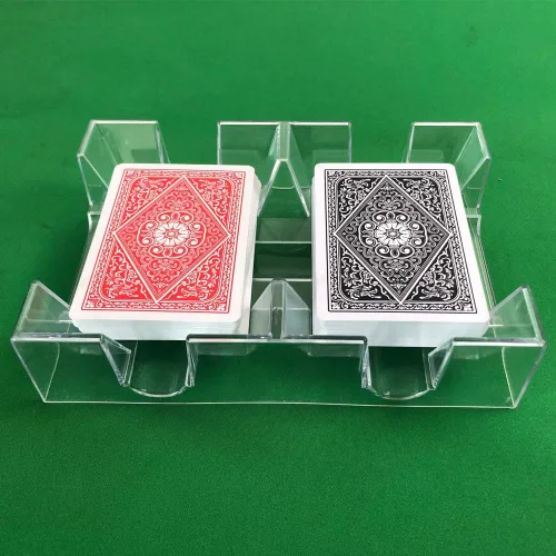 Miniatura 2 de Yuanhe Bandeja transparente de 2 barajas para naipes de Canasta - Sin base giratoria