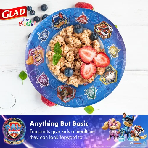 Miniatura 4 de Glad Cuencos de papel de Paw Patrol para niños, diseño de escudos, cuencos desechables con diseño apto para niños, duraderos y divertidos