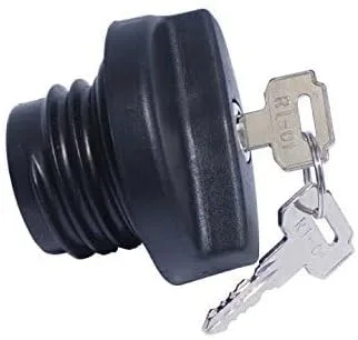 RDS 011537 Tapón de combustible de plástico negro con cierre roscado con 2 llaves