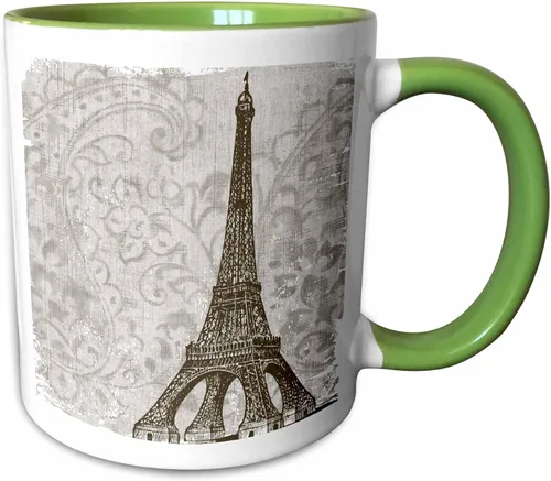 Miniatura 9 de 3dRose Vintage Eiffel Tower - France 15oz Two-Tone Black Mug