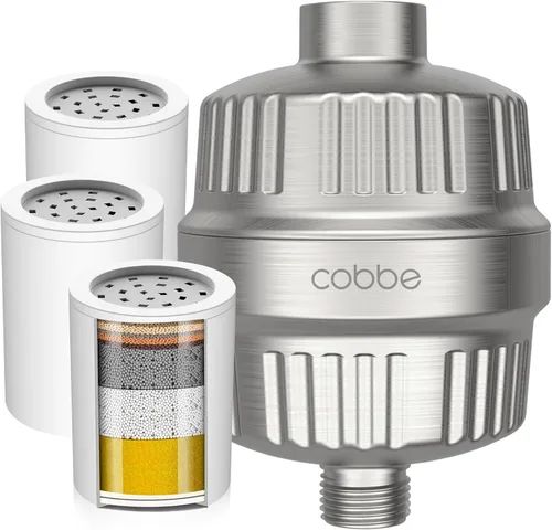 Miniatura 14 de Cobbe Filtro de cabezal de ducha de 20 etapas con KDF-55 para agua dura, filtro de agua de alto rendimiento con 2 cartuchos reemplazables, elimina
