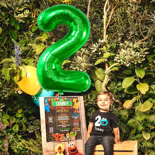 Miniatura 458 de KatchOn, Globo grande azul número 2 de 40 pulgadas Decoraciones de cumpleaños de Baby Shark para niño de 2 años Globo azul número 2 Globo
