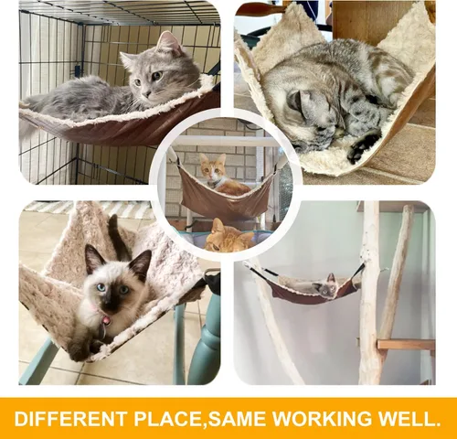 Miniatura 6 de JOYELF Hamaca para gatos, jaula reversible mediana para mascotas, cama suave para gatos, para gatitos, hurones, cachorros o mascotas pequeñas
