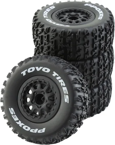 Miniatura 8 de Lifehead 1/10 Neumáticos de camión de curso corto RC para todo terreno, adecuados para TRAXXAS Slash4X4 HuanQi 727 ARRMA SENTON 3S Losi Ford Raptor