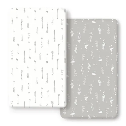 Miniatura 14 de Juego de 2 sábanas ajustables de cuna de punto de jersey elástico ultra suave, se adapta a todos los colchones de cuna estándar, seguras y Beige