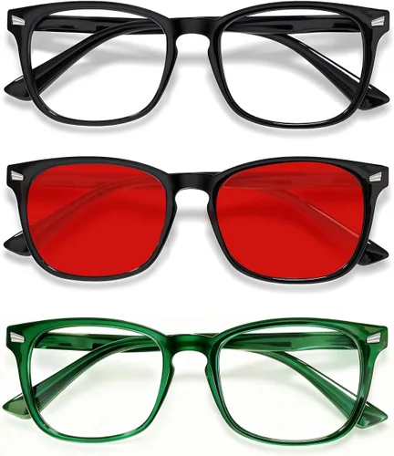 Miniatura 16 de Kids Blue Light Glasses 3 Pack Flexible TR90 Shatterproof Frame, Clear & Red Lenses Kids Fake Glasses 2-18 age