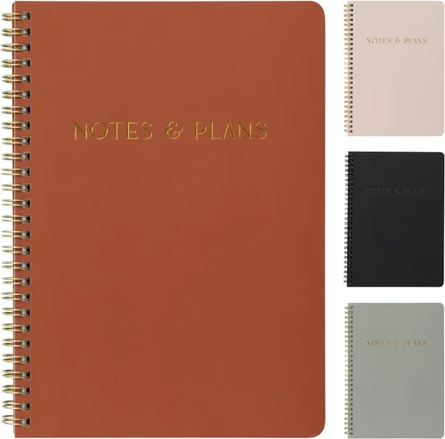 Hermoso planificador diario y cuaderno con horario por hora, bloc de notas estético en espiral para organizar fácilmente tus tareas y citas,
