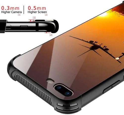 Miniatura 2 de CARLOCA Funda compatible con iPhone 8, diseño gráfico de Airplane Sunrise para iPhone 7, diseño gráfico, a prueba de golpes, antiarañazos