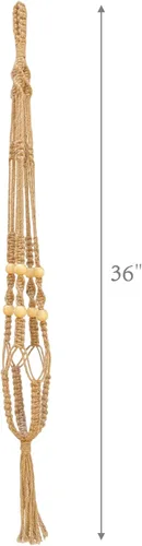 Miniatura 7 de Saigon Home Decor - Macetas colgantes de macramé para plantas de interior, colgador de plantas con cuentas de madera decorativas con borlas