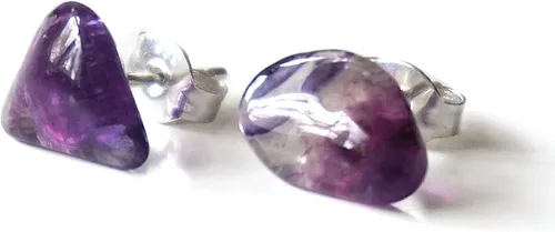 Miniatura 10 de Pendientes de tuerca de cristal de piedra natal aleternativa para mujer y hombre