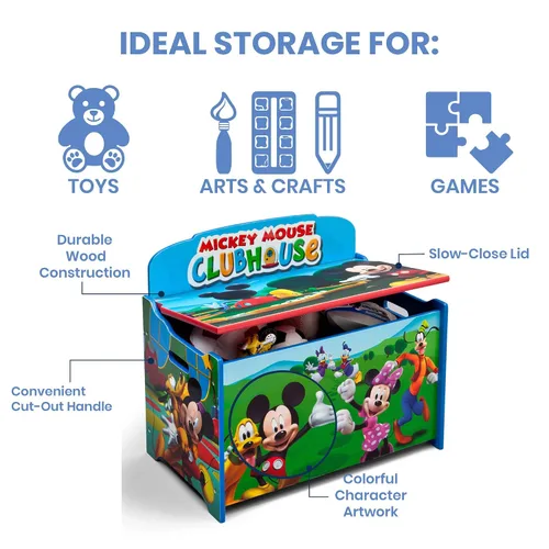 Miniatura 3 de Delta Children Caja de juguetes de lujo, Mickey Mouse de Disney Disney Mickey Mouse