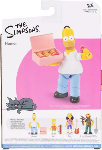 Miniatura 13 de JAKKS Pacific Disney - Figuras de acción de Los Simpson, paquete de 4 figuras coleccionables de 5 pulgadas de Wave 1, Homer, Bart, Groundskeeper