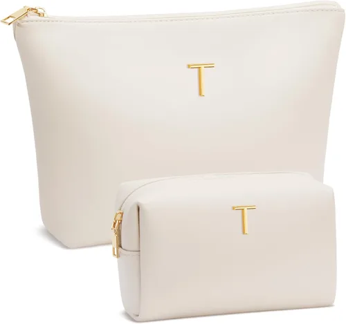 Miniatura 37 de Regalos para mujeres Juego de bolsa de maquillaje inicial para niñas, regalos personalizados para dama de honor, amiga, graduación, profesora