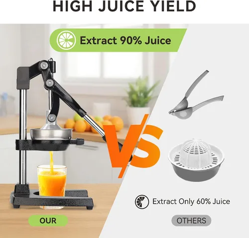 Miniatura 5 de Fyvva Exprimidor de hierro fundido, exprimidor manual extra grande, resistente, para limones, naranjas, granadas, pomelos y otras frutas, exprimidor