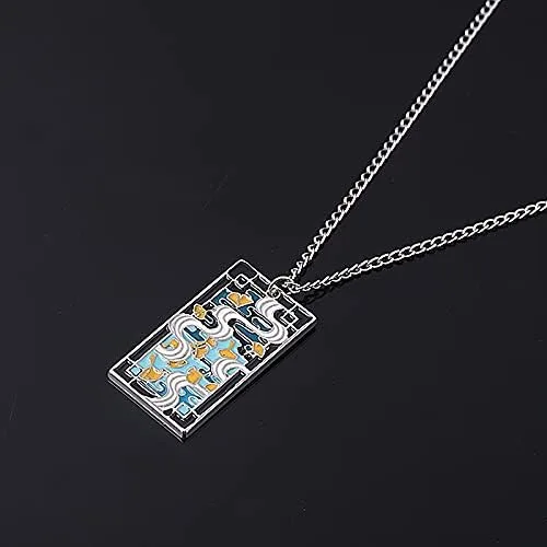 Miniatura 3 de Dije y collar de Tanjiro del anime Demon Slayer Collar de Kimetsu no Yaiba de Hanafuda joyería de cosplay para mujeres y niñas