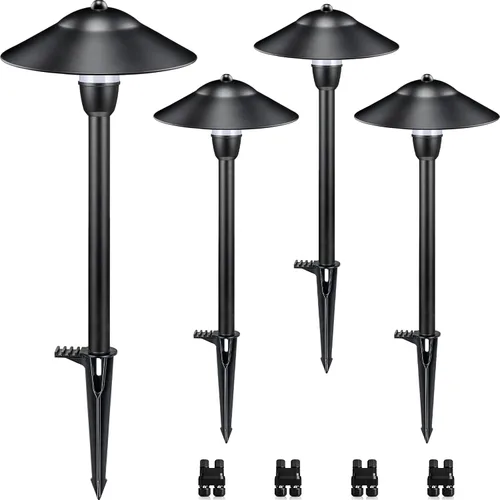SUNVIE Luces LED de camino de bajo voltaje, luces de paisaje de bajo voltaje, 3 W, 12-24 V, 3000 K, iluminación de paisaje, aluminio fundido,