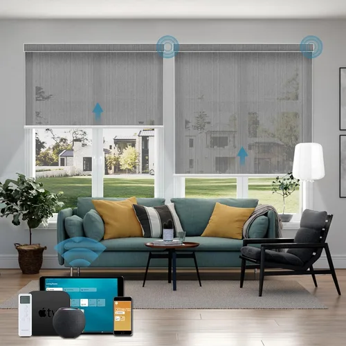 Miniatura 11 de Cortinas enrollables inteligentes de filtrado de luz motorizadas compatibles con HomeKit, persianas inteligentes para ventanas con 1% de apertura