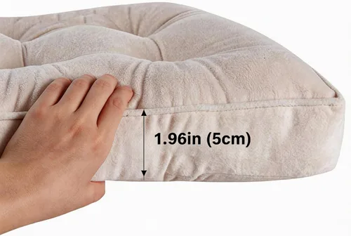 Miniatura 8 de Big Hippo Juego de cojines para silla mecedora con lazos, respaldo grueso copetudo y almohadillas de asiento para deslizador de madera y guardería
