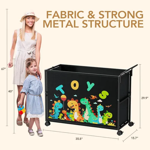 Miniatura 2 de BBLIKE Caja de juguetes para niños – 200 litros de almacenamiento de juguetes extra grande con ruedas para niños y niñas, contenedor organizador
