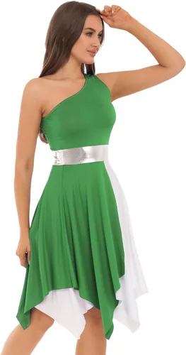 Miniatura 96 de easyforever Vestido de baile sin mangas con bloques de color para mujer, alabanza litúrgica, ropa de baile lírico, vestido de bata de adoración