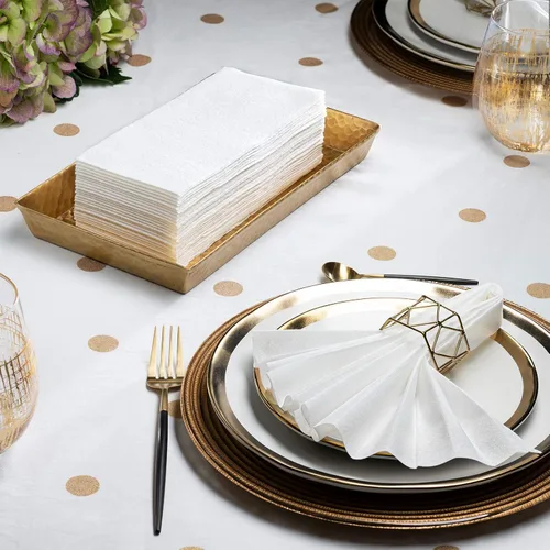 Miniatura 6 de SETUP [100 unidades] Toallas de invitados de lino – Servilletas de tela desechables, toallas de mano de papel de baño, servilletas de boda