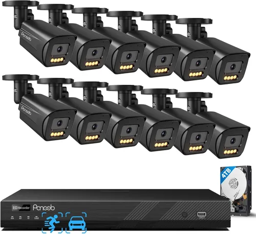 Miniatura 12 de Sistema de cámara de seguridad de 32 canales, 20 cámaras IP PoE de 5 MP, visión nocturna a color inteligente, conversación de audio de 2 vías
