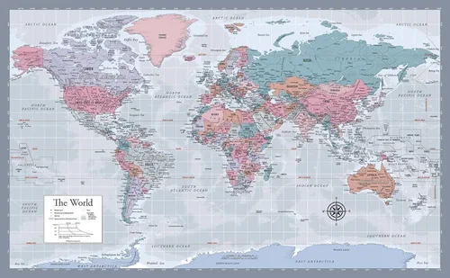 Miniatura 6 de Póster de Mapa Mundial Laminado - Gráfico del Mapa del Mundo [Amarillo]