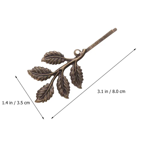 Miniatura 3 de 10 pinzas para el pelo de hojas retro, horquilla retro para el cabello, pasador retro Bobby Pin delicado bronce para el cabello para mujeres y niñas