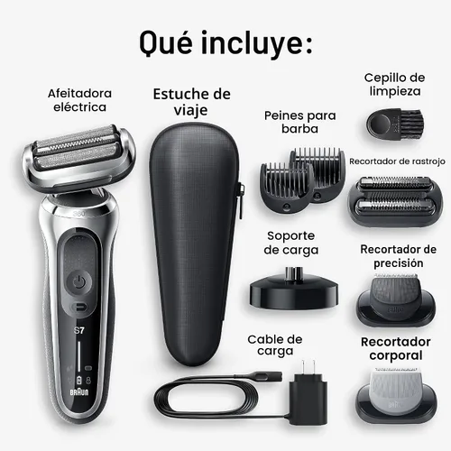 Miniatura 2 de Braun Series 7 7032cs - Maquinilla de afeitar eléctrica flexible para hombres, para uso húmedo y seco, afeitadora eléctrica, recargable, afeitadora