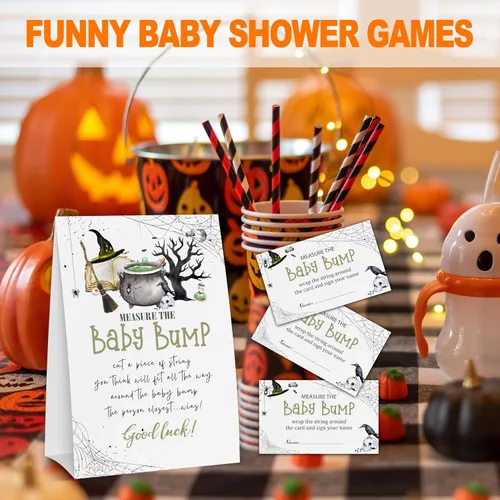 Miniatura 3 de ZIIUFRN Juego de tarjetas de juego para baby shower, mide el juego Baby Bump, 50 tarjetas - Suministros minimalistas de género neutro para niño