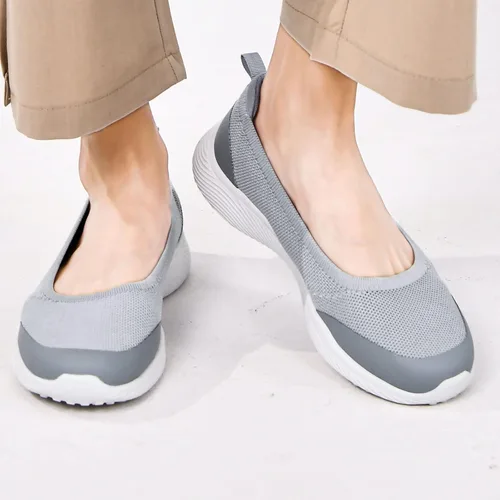 Miniatura 7 de HONHOLD Zapatos para caminar para mujer, cómodos, de punto, planos, para enfermera, trabajo, zapatos de vestir casuales
