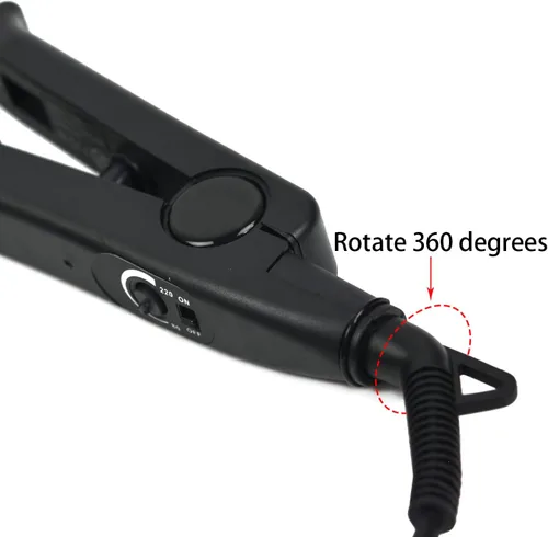Miniatura 5 de Kit de herramientas de extensiones de cabello con conector de hierro térmico de fusión, enchufe de EE. UU., 50 unidades de protectores térmicos