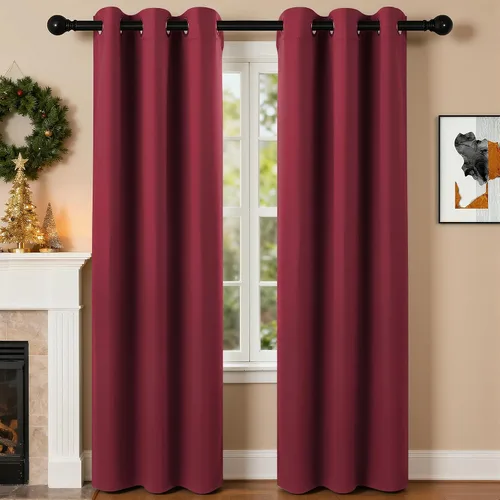 Miniatura 110 de Cortinas de oscurecimiento de habitación de 45 pulgadas de largo para dormitorio y sala de estar, cortinas térmicas aislantes con ojales