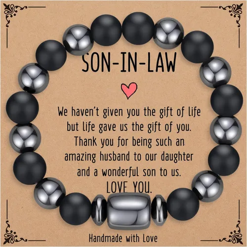 Pulseras hechas a mano para hombres, regalos geniales para él, novio, marido, papá, hijo, abuelo, nieto, hermano, relleno de calcetines de Navidad,
