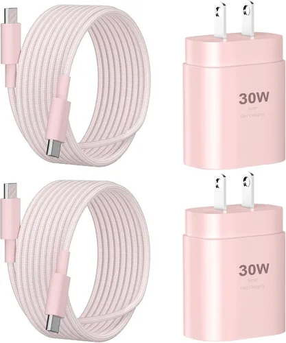 Miniatura 12 de Cargador rápido para teléfono 17 16 15, bloque de carga USB C de 30 W para teléfono 17 16 15 Pro Max y cable tipo C de 8 pies para iPhone 17/Air/17
