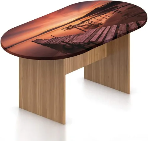 Miniatura 9 de XISUNYA Mantel ajustable ovalado, decoración de animales marinos, funda de poliéster elástico, un mantel ajustable con estampado de delfín nariz