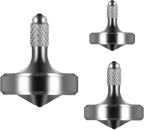 Miniatura 12 de Exquisita parte superior giratoria de metal, juguete para ansiedad de acero inoxidable muy bien mecanizado, equilibrio perfecto durante más de 9