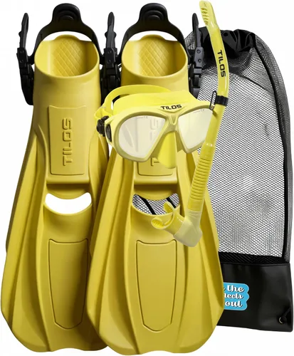 Tilos Juego de buceo Aquastalk con bolsa de transporte de malla Rayo Flor
