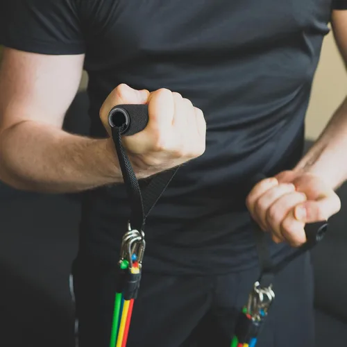 Miniatura 6 de Sumind 16 manijas de ejercicio de gimnasio, accesorios de máquina de cable de repuesto para equipo de gimnasio en casa, bandas de resistencia